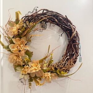 Rustic Floral Grapevine “Howdy” Wreath